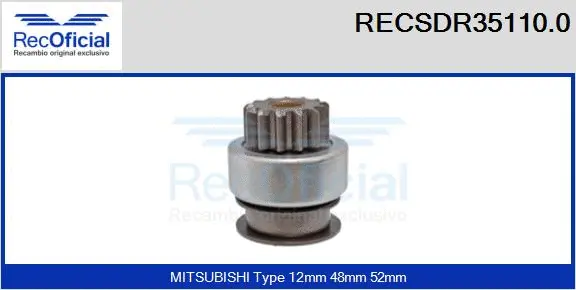 Pinion, starter (RECSDR35110.0)