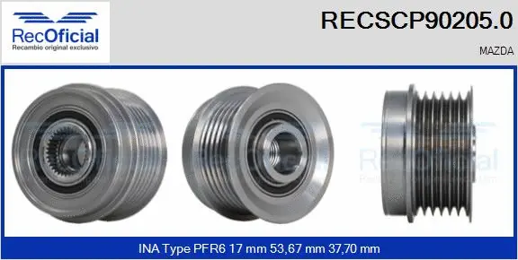 Belt Pulley, alternator (RECSCP90205.0)