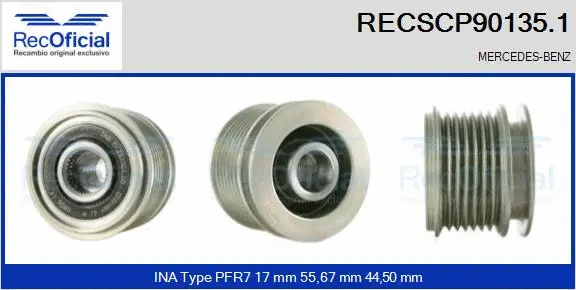 Belt Pulley, alternator (RECSCP90135.1)