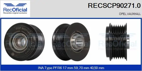 Belt Pulley, alternator (RECSCP90271.0)