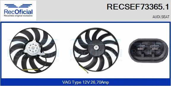 Fan, engine cooling (RECSEF73365.1)