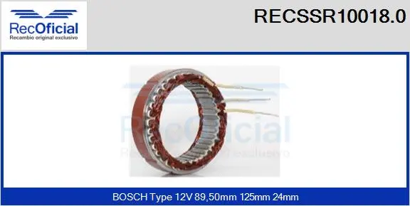 Stator, alternator (RECSSR10018.0)