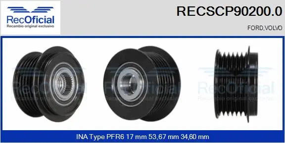 Belt Pulley, alternator (RECSCP90200.0)