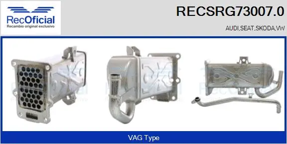 Cooler, exhaust gas recirculation (RECSRG73007.0)
