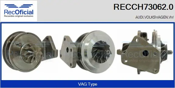 Core assembly, turbocharger (RECCH73062.0)