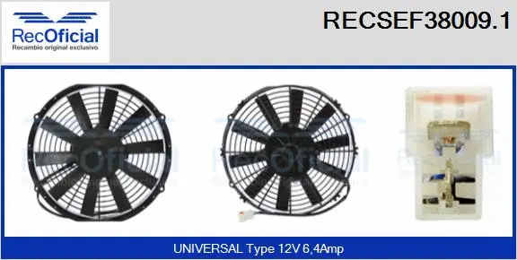 Electric Motor, radiator fan (RECSEF38009.1)
