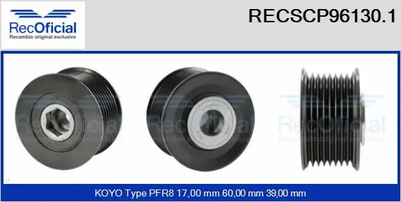 Belt Pulley, alternator (RECSCP96130.1)