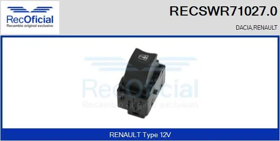 Switch, window regulator (RECSWR71027.0)