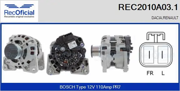 Alternator (REC2010A03.1)