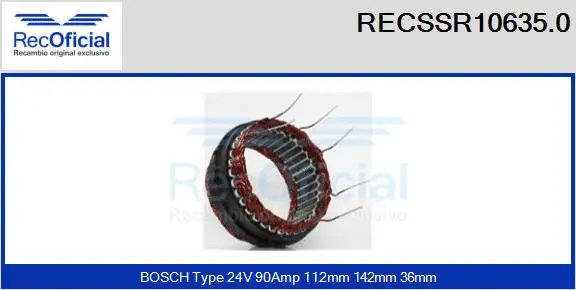 Stator, alternator (RECSSR10635.0)