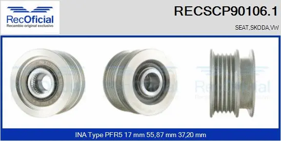 Belt Pulley, alternator (RECSCP90106.1)