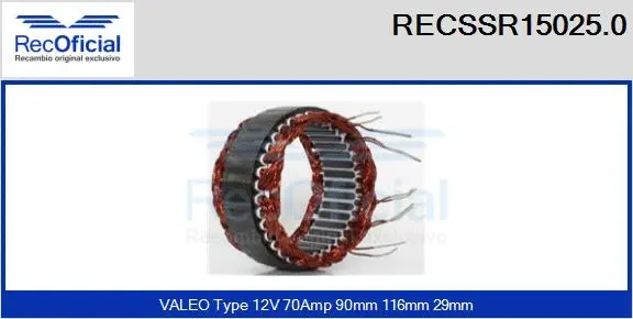 Stator, alternator (RECSSR15025.0)