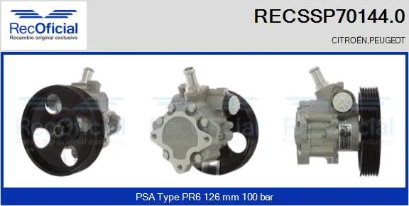 Hydraulic Pump, steering (RECSSP70144.0)