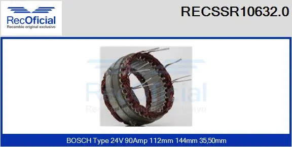 Stator, alternator (RECSSR10632.0)