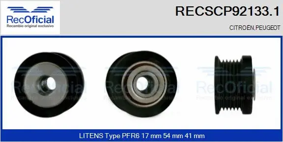 Belt Pulley, alternator (RECSCP92133.1)