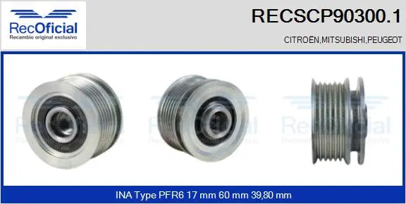 Belt Pulley, alternator (RECSCP90300.1)