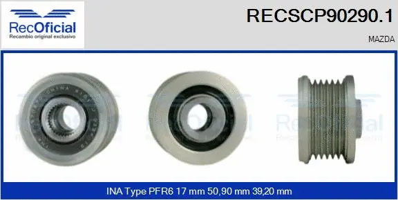 Belt Pulley, alternator (RECSCP90290.1)