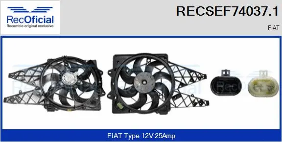 Electric Motor, radiator fan (RECSEF74037.1)