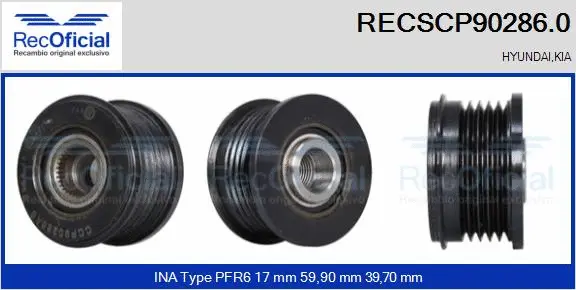 Belt Pulley, alternator (RECSCP90286.0)