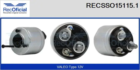 Solenoid Switch, starter (RECSSO15115.1)