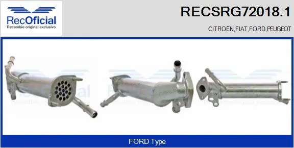 Cooler, exhaust gas recirculation (RECSRG72018.1)