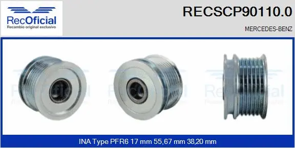Belt Pulley, alternator (RECSCP90110.0)