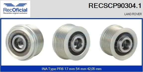 Belt Pulley, alternator (RECSCP90304.1)