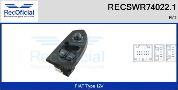Switch, window regulator (RECSWR74022.1)
