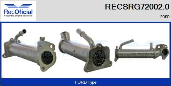 Cooler, exhaust gas recirculation (RECSRG72002.0)