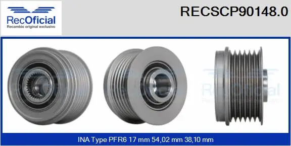 Belt Pulley, alternator (RECSCP90148.0)