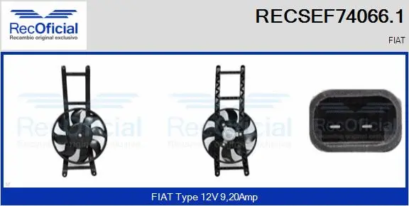 Electric Motor, radiator fan (RECSEF74066.1)