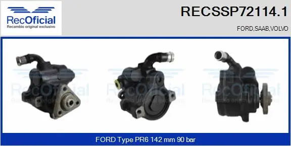 Hydraulic Pump, steering (RECSSP72114.1)