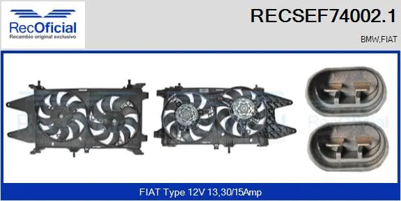 Electric Motor, radiator fan (RECSEF74002.1)