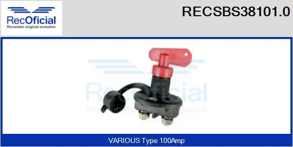 Main Switch, battery (RECSBS38101.0)