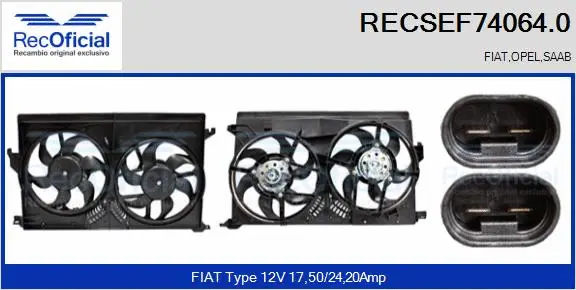Electric Motor, radiator fan (RECSEF74064.0)