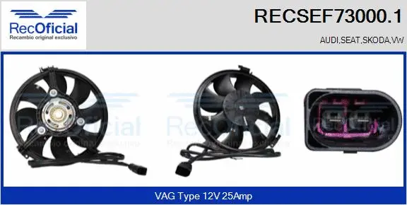 Electric Motor, radiator fan (RECSEF73000.1)