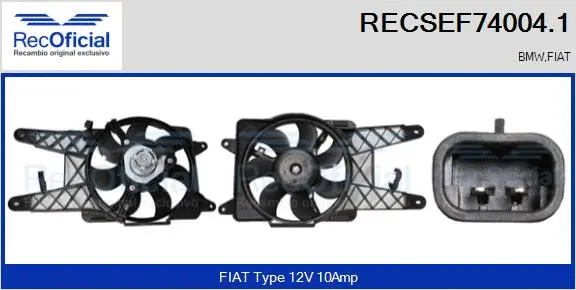 Electric Motor, radiator fan (RECSEF74004.1)