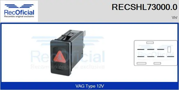 Hazard Warning Light Switch (RECSHL73000.0)