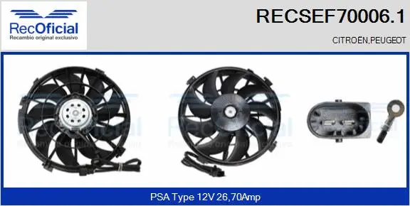 Electric Motor, radiator fan (RECSEF70006.1)