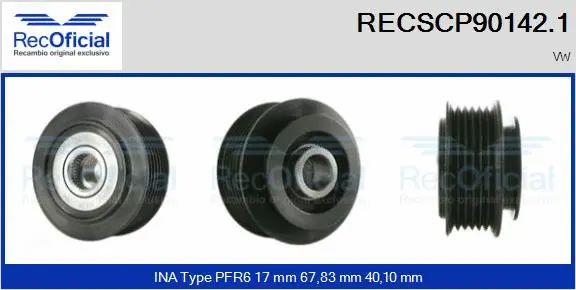 Belt Pulley, alternator (RECSCP90142.1)