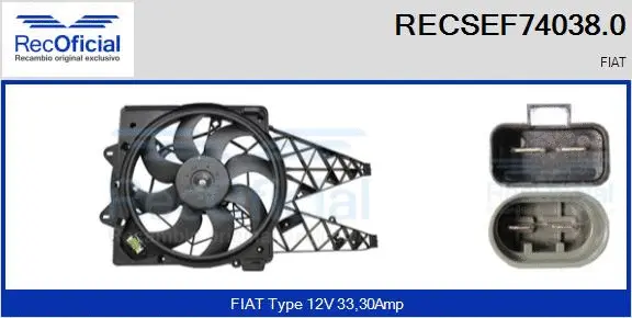 Electric Motor, radiator fan (RECSEF74038.0)