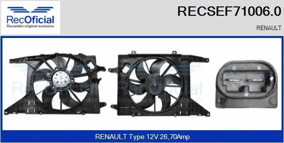 Electric Motor, radiator fan (RECSEF71006.0)