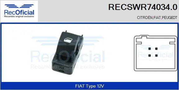 Switch, window regulator (RECSWR74034.0)