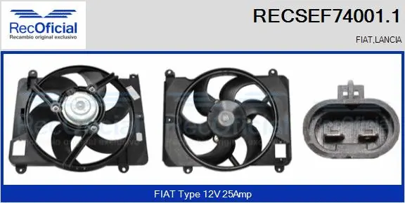 Electric Motor, radiator fan (RECSEF74001.1)