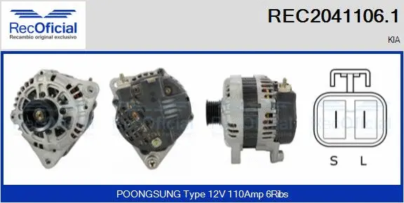 Alternator (REC2041106.1)