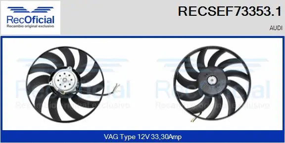 Fan, engine cooling (RECSEF73353.1)