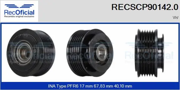 Belt Pulley, alternator (RECSCP90142.0)