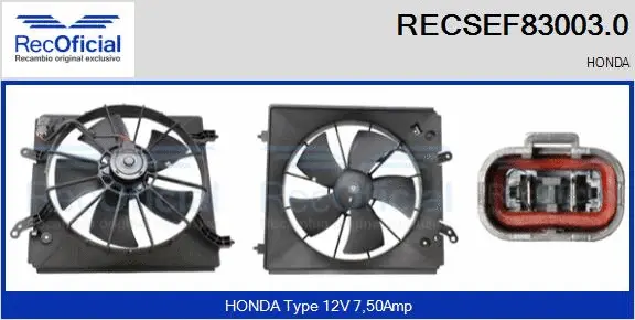Electric Motor, radiator fan (RECSEF83003.0)