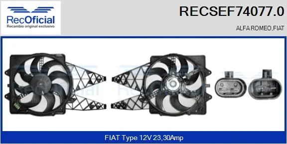 Electric Motor, radiator fan (RECSEF74077.0)