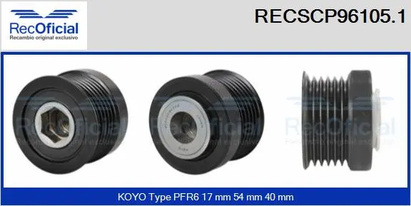 Belt Pulley, alternator (RECSCP96105.1)